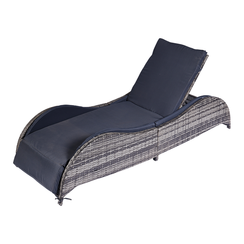 Chaise longue de plage à siège bas en osier confortable pour l'extérieur